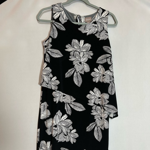 Chico's Black and White Asymmetrical Floral Dress Chico’s size 0 - Picture 1 of 12